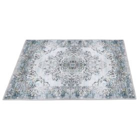 Vintage Area Rug Modern Non Slip Carpet Boho Low Pile Soft Rug Waterproof Machine Washable Rug for Living Room Bedroom Kitchen Dining Room Under Table (Option: Type 1-6_9ft)
