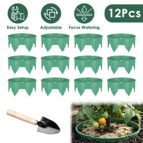 6Pcs/12Pcs 10in Planting Grow Rings Adjustable for Outdoor Plants Interlocking PP Plant Protection Rings with Hand Shovel Deep Watering Plant Guards f (Option: 12Pcs/Set)