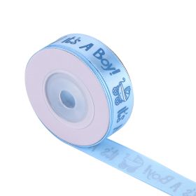 10Yards/Roll IT IS A BOY Baby Shower Christening Party Favor Gift Stain Ribbon Blue (Color: Blue)