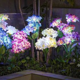 4 Pack Solar Garden Lights Realistic Hydrangea Garden Stake Lights, Solar Powered Flowers For Lawn Decoration, Backyard Decor, And Gift Giving (pink+p (Option: 8Pcs)