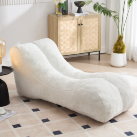 Creative Bean Bag Sofa Chair For Adults Filled With High-quality Sponge That Is Plump And Elastic Fitting The Curves Of The Human Body And Providing G (Color: White)