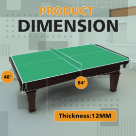 7ft  Mid-Size Ping Pong Conversion Top Foldable  Portable Table Tennis Table Top For Indoor Games (Color: green)