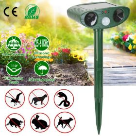 Solar Ultrasonic Animal Repeller PIR Motion Sensor Animal Repellent Chaser IPX4 Waterproof for Farm Garden Yard to Drive Raccoon Squirrel Rat Skunk Ra (Option: STANDARD)