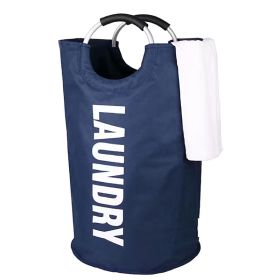 Collapsible Large Laundry Basket,Stand Up Clothes Hamper,Folding Dirty Hamper Basket for Clothes Storage,Laundry Bin with Handle (Color: Deep Blue, size: 38x74CCM(82L))