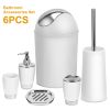 Bathroom Accessories Set 6 Pcs Bathroom Set Ensemble Complete Soap Dispenser Toothbrush Holder