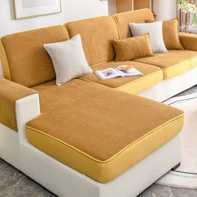 Shanier sofa cover, all inclusive and universal set, new elastic anti slip sofa cushion, all-season universal cover, anti cat scratch (Color: Yuxin Caramel Orange, size: 70*70)