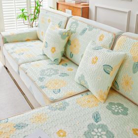 Summer latex ice silk sofa cover, all inclusive, universal cover, cat proof and scratch resistant sofa cover, universal cool mat, seat cushion (Color: Green Lotus, size: 60*60)