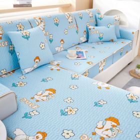 Summer latex ice silk sofa cover, all inclusive, universal cover, cat proof and scratch resistant sofa cover, universal cool mat, seat cushion (Color: Cute and Fun Duckling, size: 60*150)