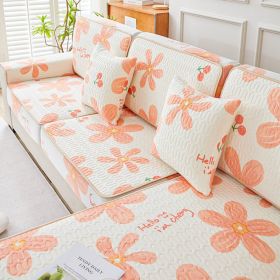 Summer latex ice silk sofa cover, all inclusive, universal cover, cat proof and scratch resistant sofa cover, universal cool mat, seat cushion (Color: Amidst the blooming flowers, size: 70*180)