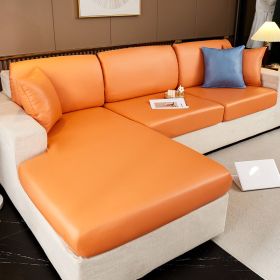 Waterproof technology fabric sofa cover, all inclusive, universal cushion, all season universal seat cushion, leather sofa cover, wholesale of hats (Color: Keyan Orange, size: Backrest S)