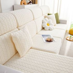 Elastic sofa cover, all inclusive, universal cover, lazy sofa cover, anti cat scratch sofa cover, seasonal universal seat cushion (Color: Wheat Leaf Rice White, size: Headrest S)