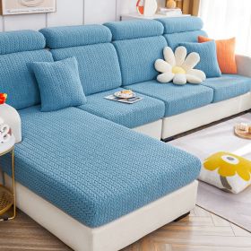 Elastic sofa cover, all inclusive, universal cover, lazy sofa cover, anti cat scratch sofa cover, seasonal universal seat cushion (Color: Youmai Tianlan, size: S+)