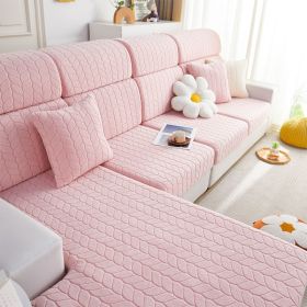 Elastic sofa cover, all inclusive, universal cover, lazy sofa cover, anti cat scratch sofa cover, seasonal universal seat cushion (Color: Wheat leaf pink, size: Backrest M)