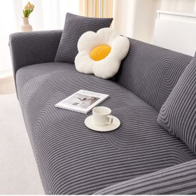 Cream style sofa cover all-in-one new 2024 all-season universal anti cat scratch elastic thickened universal sofa cover cover (Color: Mousse roll Dark gray, size: M)