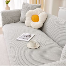Cream style sofa cover all-in-one new 2024 all-season universal anti cat scratch elastic thickened universal sofa cover cover (Color: Ripple roll space gray, size: 45 * 45 pillowcase)