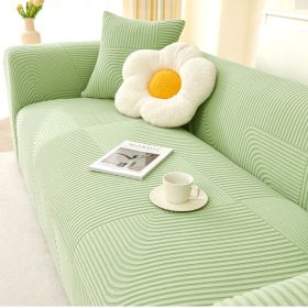 Cream style sofa cover all-in-one new 2024 all-season universal anti cat scratch elastic thickened universal sofa cover cover (Color: Mousse roll Matcha Green, size: S)