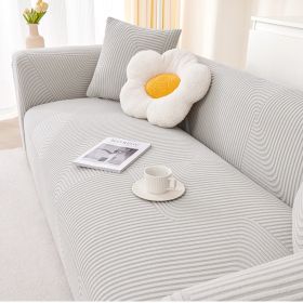 Cream style sofa cover all-in-one new 2024 all-season universal anti cat scratch elastic thickened universal sofa cover cover (Color: Mousse roll Space gray, size: 2XL)