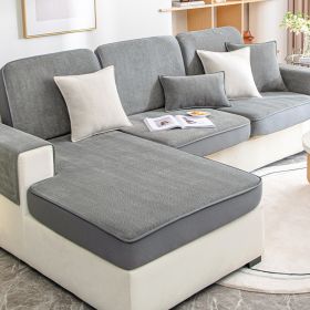 Shanier sofa cover, all inclusive and universal set, new elastic anti slip sofa cushion, all-season universal cover, anti cat scratch (Color: Yuxin Gentleman Grey, size: 85*85)