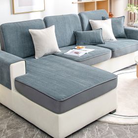 Shanier sofa cover, all inclusive and universal set, new elastic anti slip sofa cushion, all-season universal cover, anti cat scratch (Color: Yuxin Blue Grey, size: 75*75)