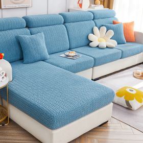 Elastic sofa cover, all inclusive, universal cover, lazy sofa cover, anti cat scratch sofa cover, seasonal universal seat cushion (Color: Youmai Tianlan, size: Backrest M)