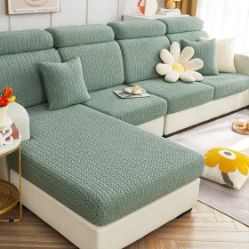 Elastic sofa cover, all inclusive, universal cover, lazy sofa cover, anti cat scratch sofa cover, seasonal universal seat cushion (Color: Youmai Grass Green, size: XL+)
