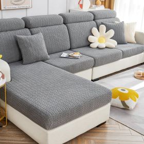 Elastic sofa cover, all inclusive, universal cover, lazy sofa cover, anti cat scratch sofa cover, seasonal universal seat cushion (Color: Youmai Grey, size: M+)