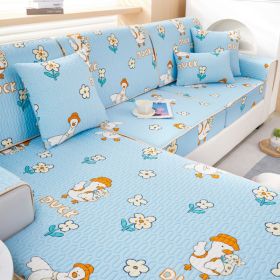 Summer latex ice silk sofa cover, all inclusive, universal cover, cat proof and scratch resistant sofa cover, universal cool mat, seat cushion (Color: Cute and Fun Duckling, size: 60*180)