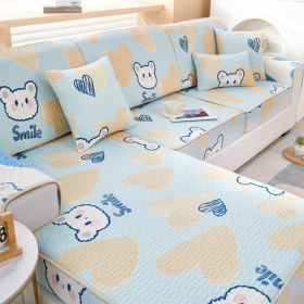 Summer latex ice silk sofa cover, all inclusive, universal cover, cat proof and scratch resistant sofa cover, universal cool mat, seat cushion (Color: Smiling Bear, size: 60*150)