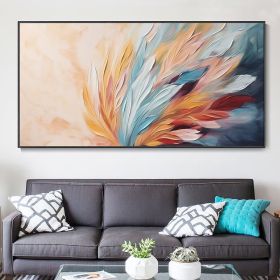 Handmade Oil Painting Abstract Peacock Feather Painting Feather Landscape Furniture Decor Hand Muscle Oil Painting Modern Art Minimalist Living Room W (Style: 1, size: 150x220cm)