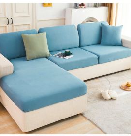 Ice Silk Elastic Sofa Hat Full Package Universal Set New Simple Modern Anti slip Sofa Cover Summer Cover (Color: Peace Blue, size: Headrest M)