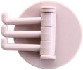 Wall Mount Rotary 3-Hook Kitchen Bathroom Seamless Hooks Hanger for Kitchen Towel Gloves Bathroom Towel Bath Scrubber Organizer