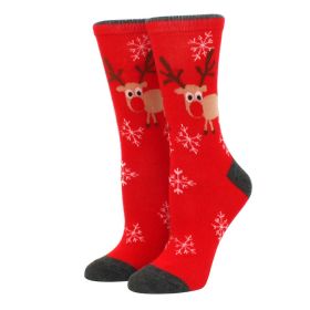 Woman Christmas Socks Funny Xmas Santa Claus Tree Snowflake Elk Snow Cotton Tube Crew Happy Sock Men New Year Funny Sokken (Color: 9)