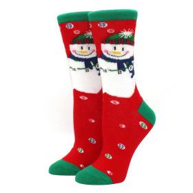 Woman Christmas Socks Funny Xmas Santa Claus Tree Snowflake Elk Snow Cotton Tube Crew Happy Sock Men New Year Funny Sokken (Color: 7)