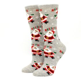 Woman Christmas Socks Funny Xmas Santa Claus Tree Snowflake Elk Snow Cotton Tube Crew Happy Sock Men New Year Funny Sokken (Color: 12)