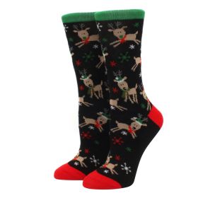 Woman Christmas Socks Funny Xmas Santa Claus Tree Snowflake Elk Snow Cotton Tube Crew Happy Sock Men New Year Funny Sokken (Color: 13)