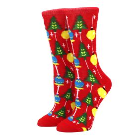 Woman Christmas Socks Funny Xmas Santa Claus Tree Snowflake Elk Snow Cotton Tube Crew Happy Sock Men New Year Funny Sokken (Color: 6)