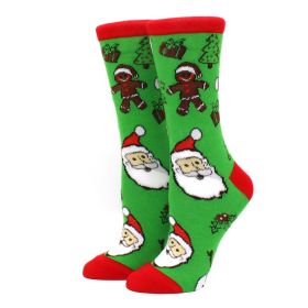 Woman Christmas Socks Funny Xmas Santa Claus Tree Snowflake Elk Snow Cotton Tube Crew Happy Sock Men New Year Funny Sokken (Color: 5)