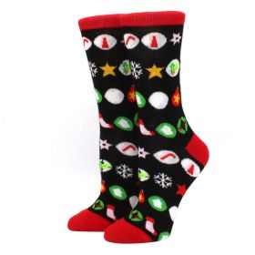 Woman Christmas Socks Funny Xmas Santa Claus Tree Snowflake Elk Snow Cotton Tube Crew Happy Sock Men New Year Funny Sokken (Color: 15)