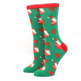 Woman Christmas Socks Funny Xmas Santa Claus Tree Snowflake Elk Snow Cotton Tube Crew Happy Sock Men New Year Funny Sokken (Color: 17)