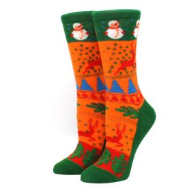 Woman Christmas Socks Funny Xmas Santa Claus Tree Snowflake Elk Snow Cotton Tube Crew Happy Sock Men New Year Funny Sokken (Color: 10)