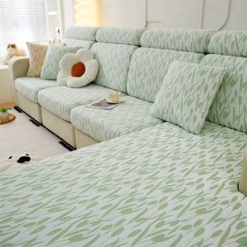 1 Pc Jacquard Velvet Elastic Sofa Cover All Inclusive Universal Set, All Season Universal Anti Cat Scratch and Dustproof Sofa Cover, Hat (Color: green, size: Pillow cover)
