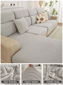 1 Pc Cream Style Sofa Cover, All Inclusive Universal Sofa Cover, High-end All Season Universal Sofa Cushion Cover Cloth (Color: Light Gray, size: Single seat)