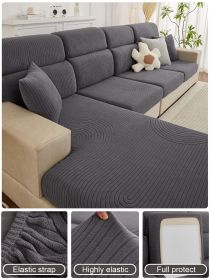 1 Pc Cream Style Sofa Cover, All Inclusive Universal Sofa Cover, High-end All Season Universal Sofa Cushion Cover Cloth (Color: Dark Gray, size: Sofa back cover)