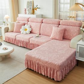 1 PC Elastic Plush Sofa Cover, All Inclusive Noble Consort Sofa Hat, Sofa Cushion, Autumn and Winter Collection, All Season Universal Cover Cloth (Color: pink, size: Single seat)
