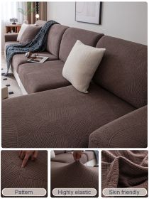 1 Pc Anti Cat Scratch New Sofa Cover All Inclusive Universal Set, Four Season Universal Nordic Elastic Sofa Hat Guifei Combination Set (Color: Brown, size: 4-person seat)