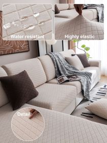 1 Pc Waterproof Sofa Cover, All Inclusive Universal Cover, Universal Minimalist Style Sofa Cover, New Anti Cat Scratch Sofa Hat (Color: Beige, size: 3-seater seat)