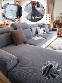 1 Pc Sofa Cover, Waterproof Hat, All Season Universal Cover, Seat Cushion, Cat Scratch, Fully Wrapped in Fleece (Color: Dark Gray, size: 3-seater seat)