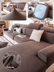 1 Pc Sofa Cover, Waterproof Hat, All Season Universal Cover, Seat Cushion, Cat Scratch, Fully Wrapped in Fleece (Color: Brown, size: 4-person seat)