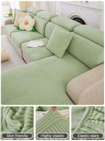 1 Pc Yunliu Jacquard Velvet Sofa Cover Full Package Anti Cat Scratch Sofa Cover Elastic Full Package Universal Four Seasons Sofa Hat (Color: green, size: 2-person seat)