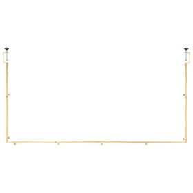 Over The Table Rod Stand with Clamps, 13"-42" Tall & 28"-98" Length Adjustable, Metal Table Arch Stand (With or Without Rattan: Without Rattan, Color: Golden)